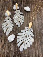 Load image into Gallery viewer, Marbled Leaf Necklace and Earring Set