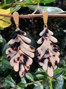 Marbled Leaf Necklace and Earring Set