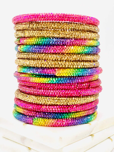 Mardi Gras Sparkle Bangle Set