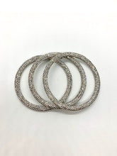 Load image into Gallery viewer, White Diamond Sparkle Bangle Bracelet Set