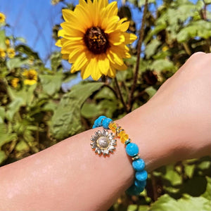 Ukraine Sunflower Charm Bracelet